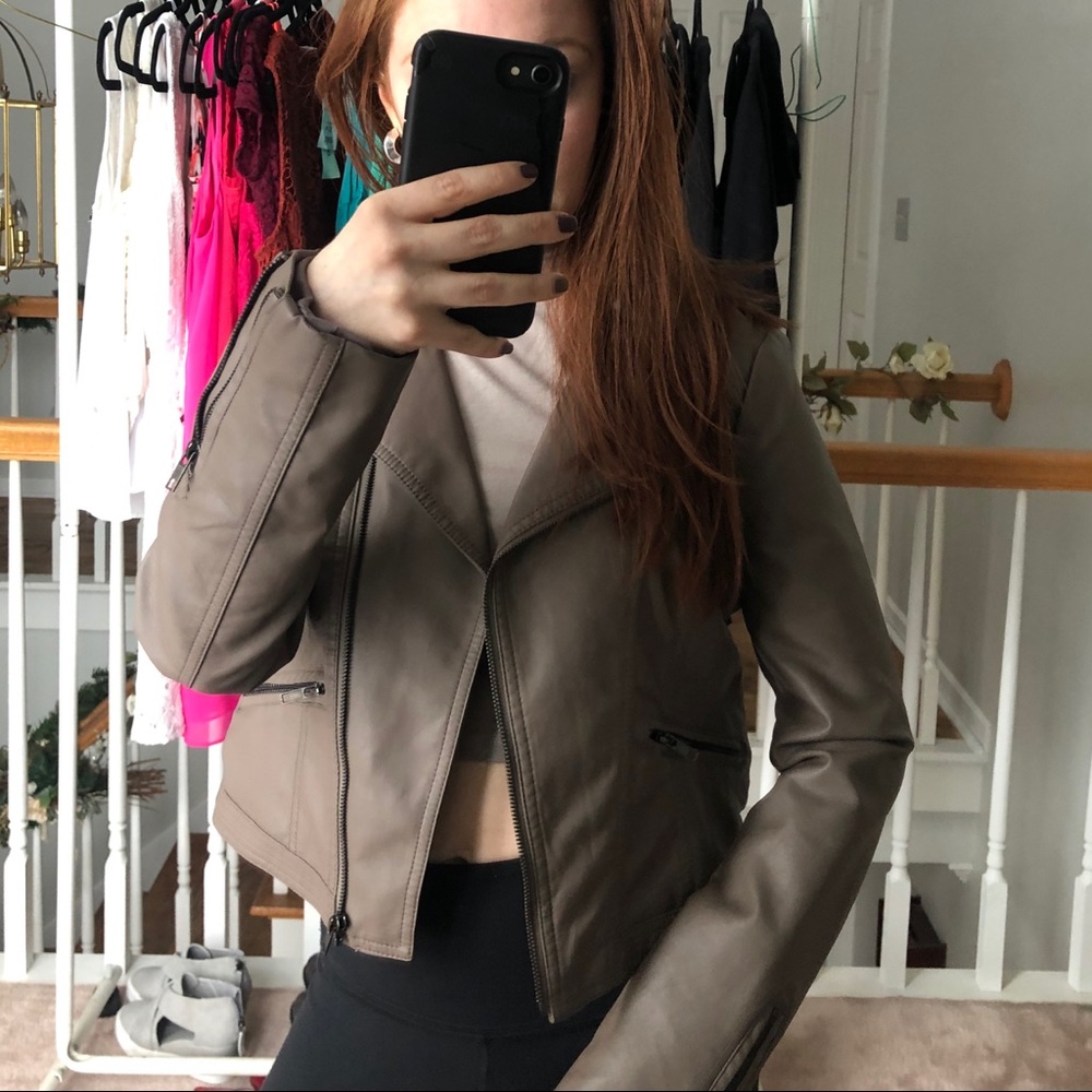 Faux Leather Moto Jacket